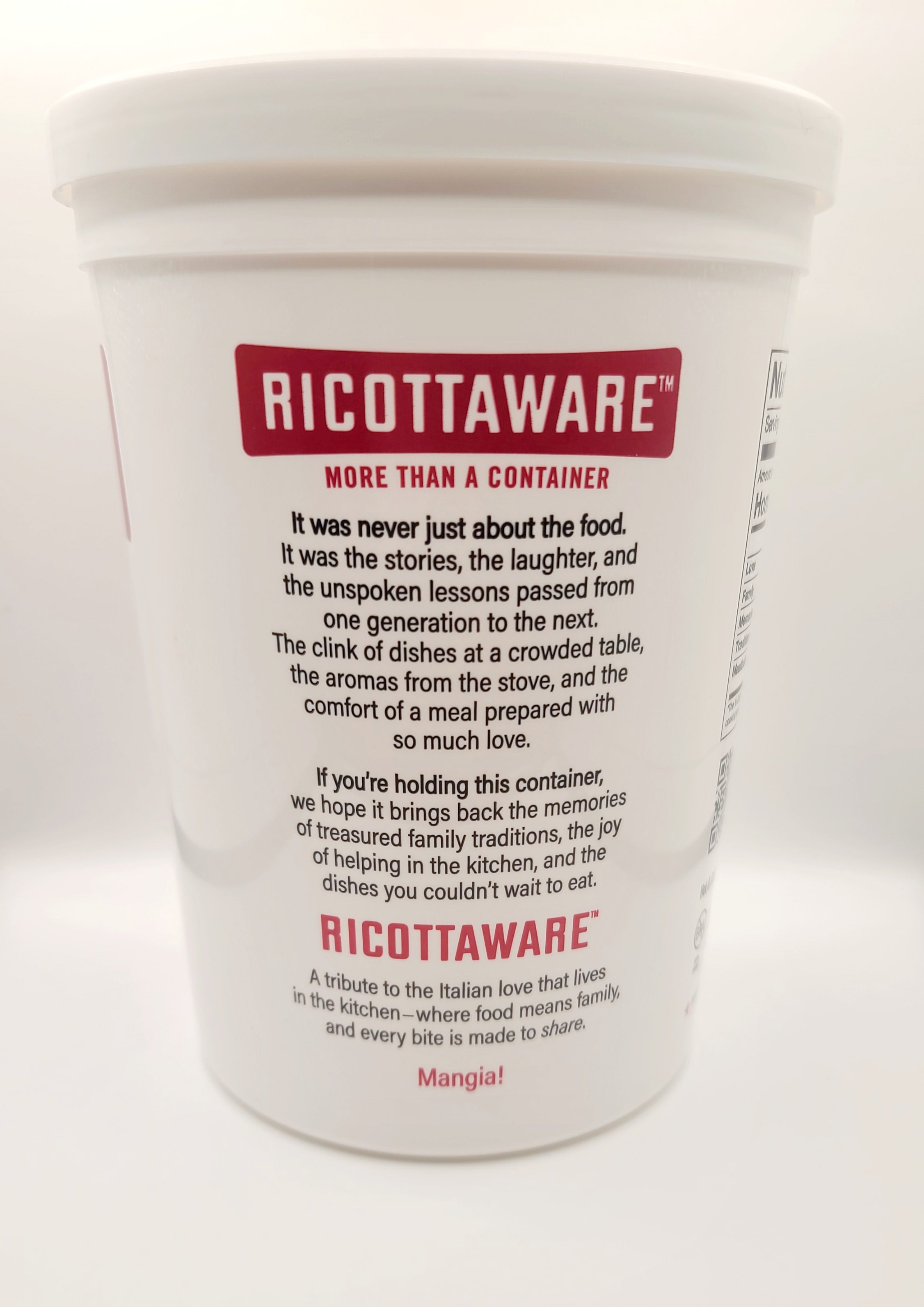 SINGLE PACK - Ricottaware Container
